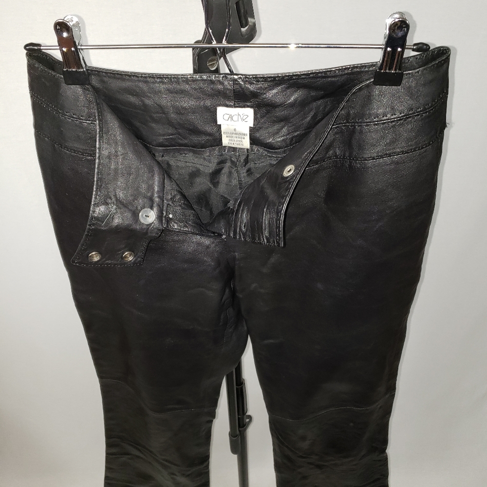 Cache Soft Low-Rise Leather Pants - image 2
